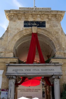 An old historic building in the old town. The fruit, meat and vegetable market in its former glory.