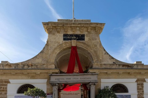 An old historic building in the old town. The fruit, meat and vegetable market in its former glory.