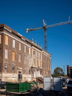A large scale housing construction project including new mid-rise and high-rise buildings accompany