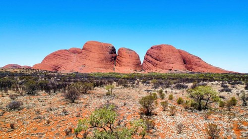 The Olgas, Kata Tjuta in the Uluru-Kata Tjuta National Park, seen from above