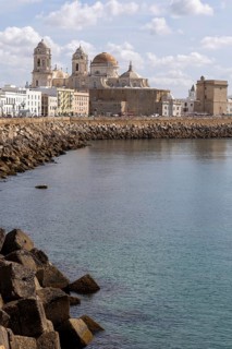 Nice view of a city on the Atlantic coast. A historic old town full of history and life. A