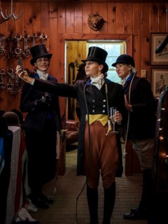 A rider from the Toronto North York Hunt Club, dressed in traditional hunting clothes, take a