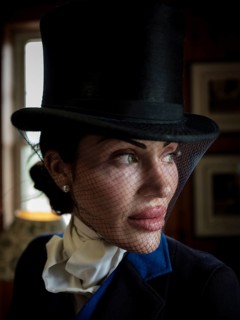 A rider from the Toronto North York Hunt Club, dressed in traditional hunting clothes, prior to a