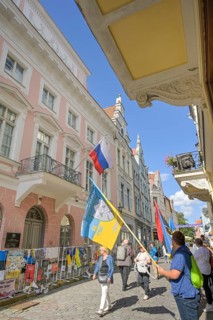 Ukrainian protest, Russian Embassy, Pikk tn 19, Old Town, Tallinn, Estonia