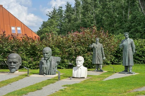 Lenin and Stalin, bronze statues from Soviet times, History Museum, Estonian History Museum