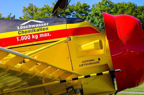 A PZL-106 AR Kruk agricultural aircraft with the registration D-FOAB and the original registration