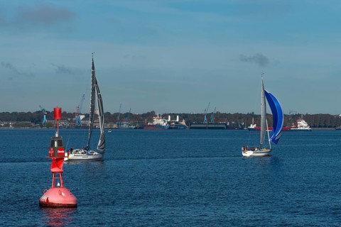 State capital Kiel, industry and shipyards in the Friedrichsort district, LINDENAU Werft GmbH,