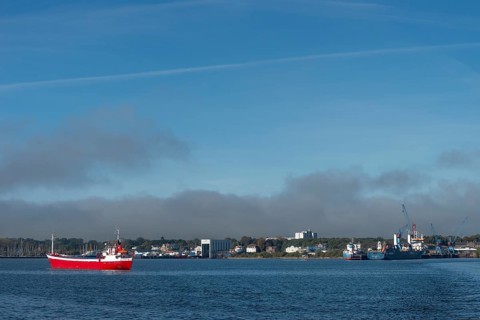 State capital Kiel, industry and shipyards in the Friedrichsort district, shipyard Gebr. Friedrich