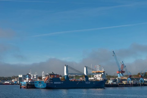 State capital Kiel, industry and shipyards in the Friedrichsort district, LINDENAU Werft GmbH,