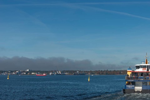 State capital Kiel, industry and shipyards in the Friedrichsort district, dock, LINDENAU Werft