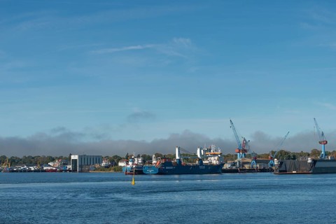 State capital Kiel, industry and shipyards in the Friedrichsort district, shipyard Gebr. Friedrich
