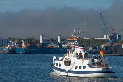 State capital Kiel, industry and shipyards in the Friedrichsort district, LINDENAU Werft GmbH,