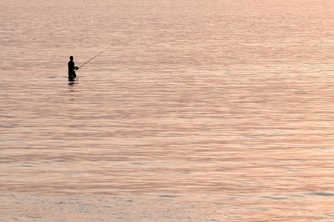 Thailand, Koh Samui, Fisherman on sunset