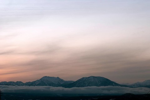 Japan, Nagano, sunset on the Japanese Alps
