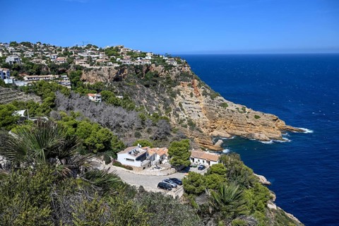 View of the Mediterranean Sea from Cabo de la Nao, near Jávea or Xàbia, Alicante province,