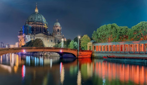 Festival of Lights Berlin 2021 Cathedral with Museum Island Berlin Germany
