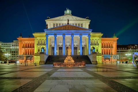 Schauspielhaus am Gendarmenmarkt Berlin illuminates Festival of Lights Berlin Germany