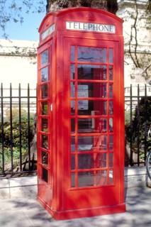 Typical red telephone box, London, England, Great Britain