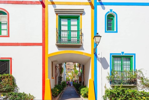 Colourful houses, Puerto de Mogan, Gran Canaria, Canary Islands, Spain
