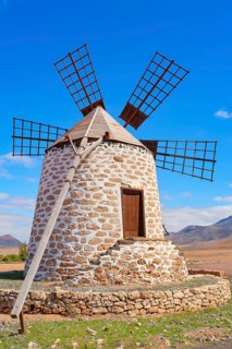 Traditional windmill, Fuerteventura, Canary Islands, Spain