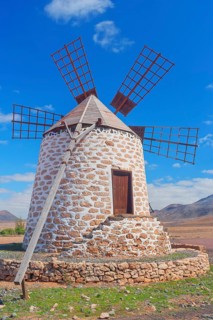 Traditional windmill, Fuerteventura, Canary Islands, Spain