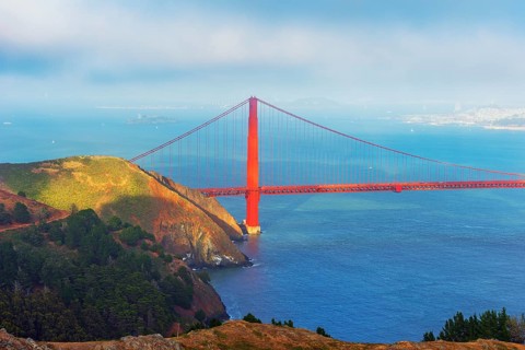 View of Golden Gate Bridge, San Francisco, California, USA