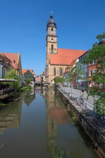 Promenade an der Vils, hinten, hinten St.Martin, Amberg, Upper Palatinate, Bavaria, Germany