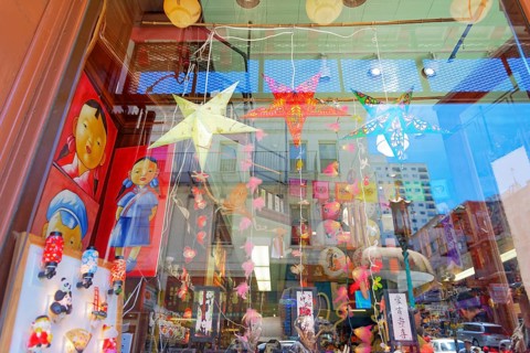 Chinatown shop window, San Francisco, California, USA