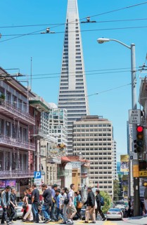 People crossing street, Chinatown, San Francisco, California, USA
