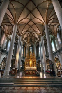Baroque high altar, St. Martin church, largest Gothic hall church in Upper Palatinate, Amberg,