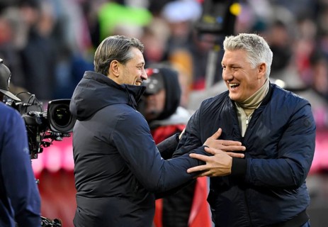 Coach Niko Kovac Borussia Dortmund BVB talking with TV expert Bastian Schweinsteiger, German