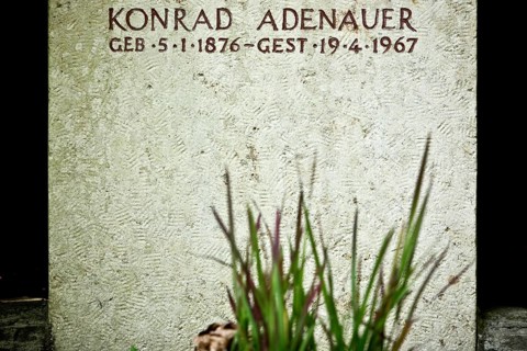 Tombstone of Konrad Adenauer at the Rhöndorfer Waldfriedhof, Bad Honnef, North Rhine-Westphalia,