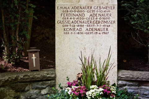Grave of Konrad Adenauer and the Adenauer family at the Rhöndorfer Waldfriedhof, Bad Honnef, North