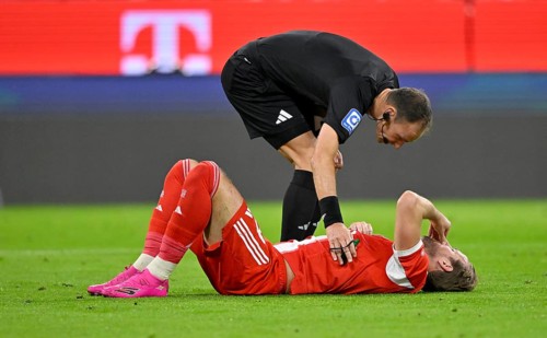 Referee Bastian Dankert at Harry Kane FC Bayern Munich FCB (09) injured ground injury Deutscher