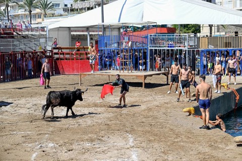 Bous a la Mar Fair, in English Bulls in the Sea, Bullfighting, Javea or Xàbia, Alicante Province,