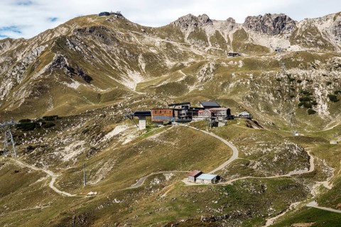 Nebelhornbahn, Höfatsblick station, Edmund-Probst House, rear Nebelhorn, Oberstdorf, Oberallgäu,