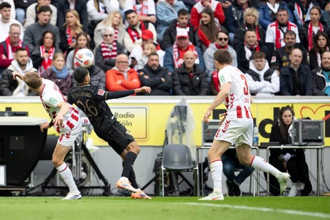 Timo Hübers (1.FC Cologne, defense, #4), Elias Saad (FC Augsburg, attack, #26), COLOGNE, Germany -