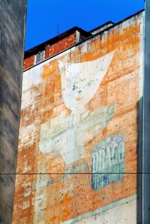 Old advertising, Street 7 de Abril, São Paulo, Brazil