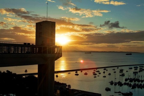 Sunset, Elevador Lacerda, Baia de Todos os Santos, Salvador, Bahia, Brazil