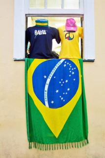 Brazilian Flag, Pelourinho, Salvador, Bahia, Brazil