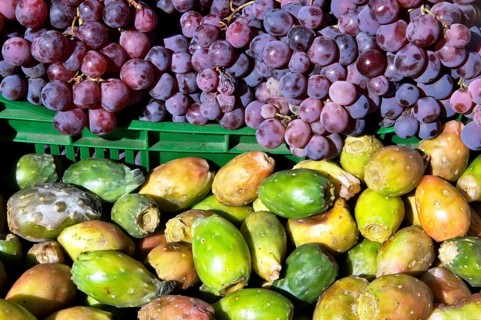 Grapes and Prickly Pears, Figo da India, Mercado Cardonal, Barrio de Amendral, Valparaiso, Chile
