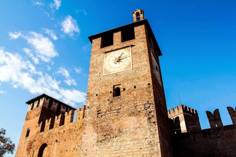 Tower of Castelvecchio (Old castle). Verona, Province of Verona, Italy. 10.12.2012