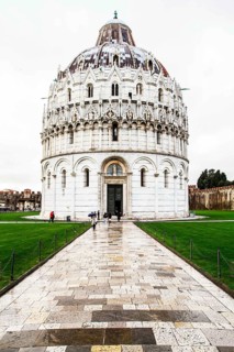 Baptistery at Piazza dei Miracoli, or Piazza del Duomo (Cathedral Square). Pisa, Province of Pisa,