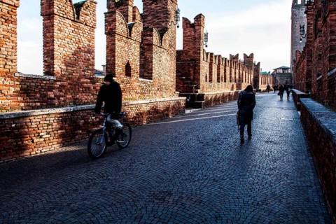 Castelvecchio Bridge, or Scaligero Bridge. Verona, Province of Verona, Italy. 10.12.012