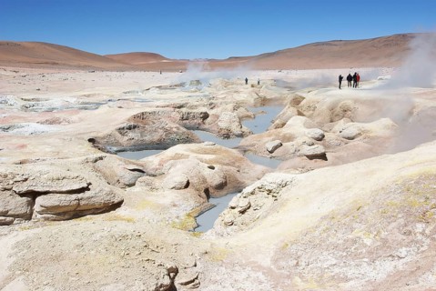 Gueisers, Reserves national of Andean fauna Eduardo Abaroa, Desert of Lipez, Department of Potosi,