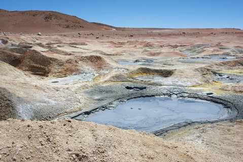 Gueisers, Reserves national of Andean fauna Eduardo Abaroa, Desert of Lipez, Department of Potosi,