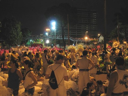 Concentration of the School of Samba Grande Rio, Carnival 2009, Rio de Janeiro, Brazil