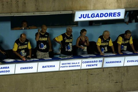 Judging, Carnival 2009, School of Samba Mangueira, Rio de Janeiro, Brazil