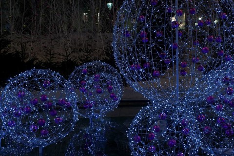 Decorations of Christmas, Champs-Elysées - 75008, (75), Paris, France