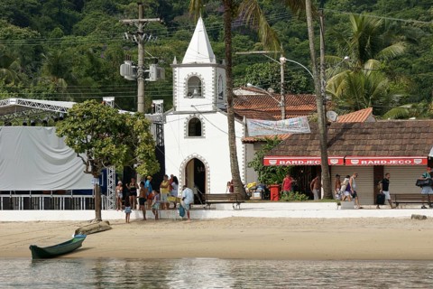 Church, Boats, Ilha Grande, Rio de Janeiro, Brazil